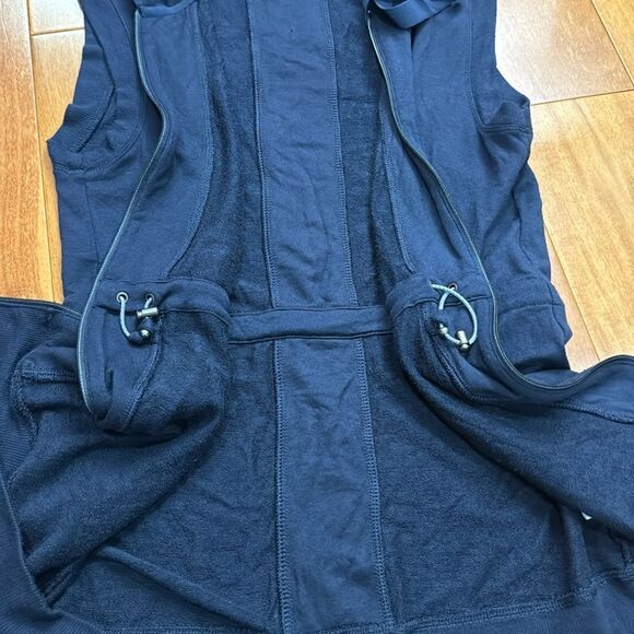 Athleta Lotus Vest Hoodie Navy Blue Long Full Zip Sleeveless size XXS - Picture 9 of 13